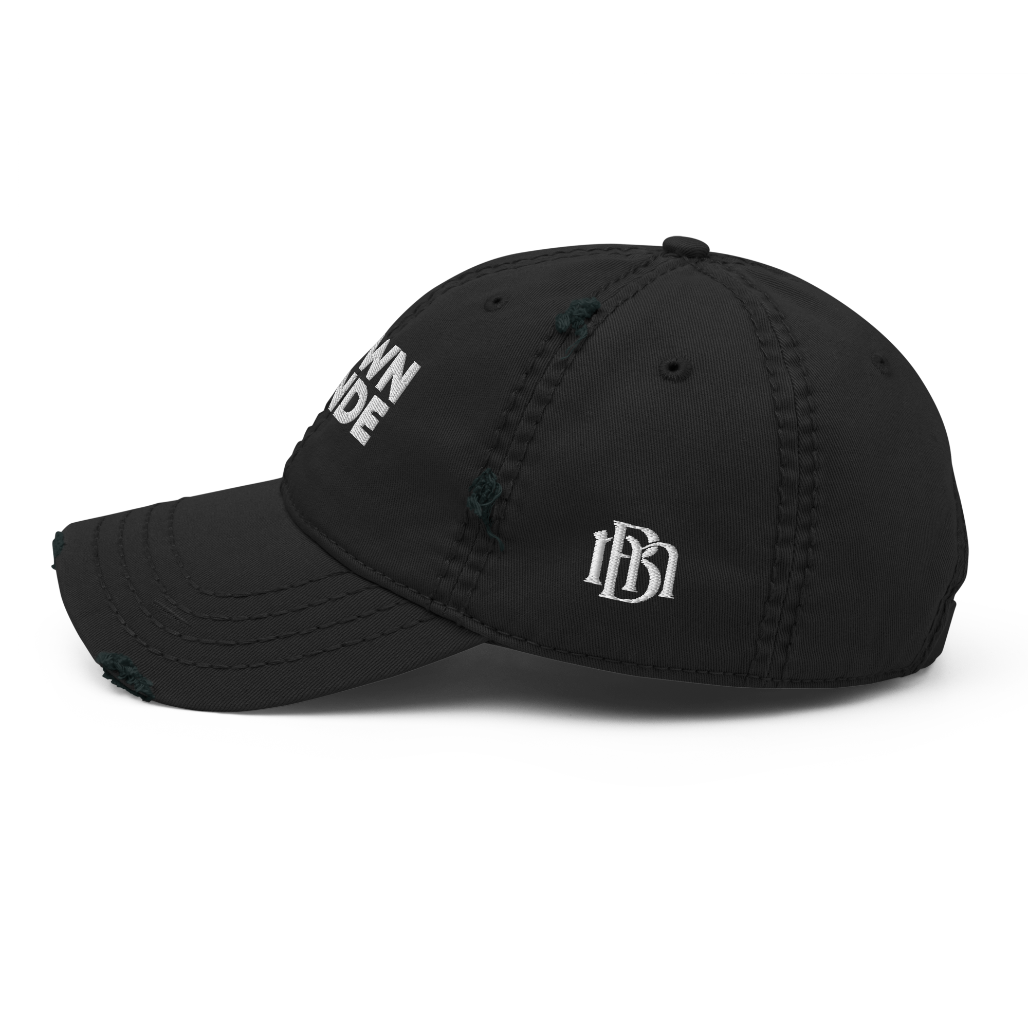 Brown Munde Ripped Cap Side - Black