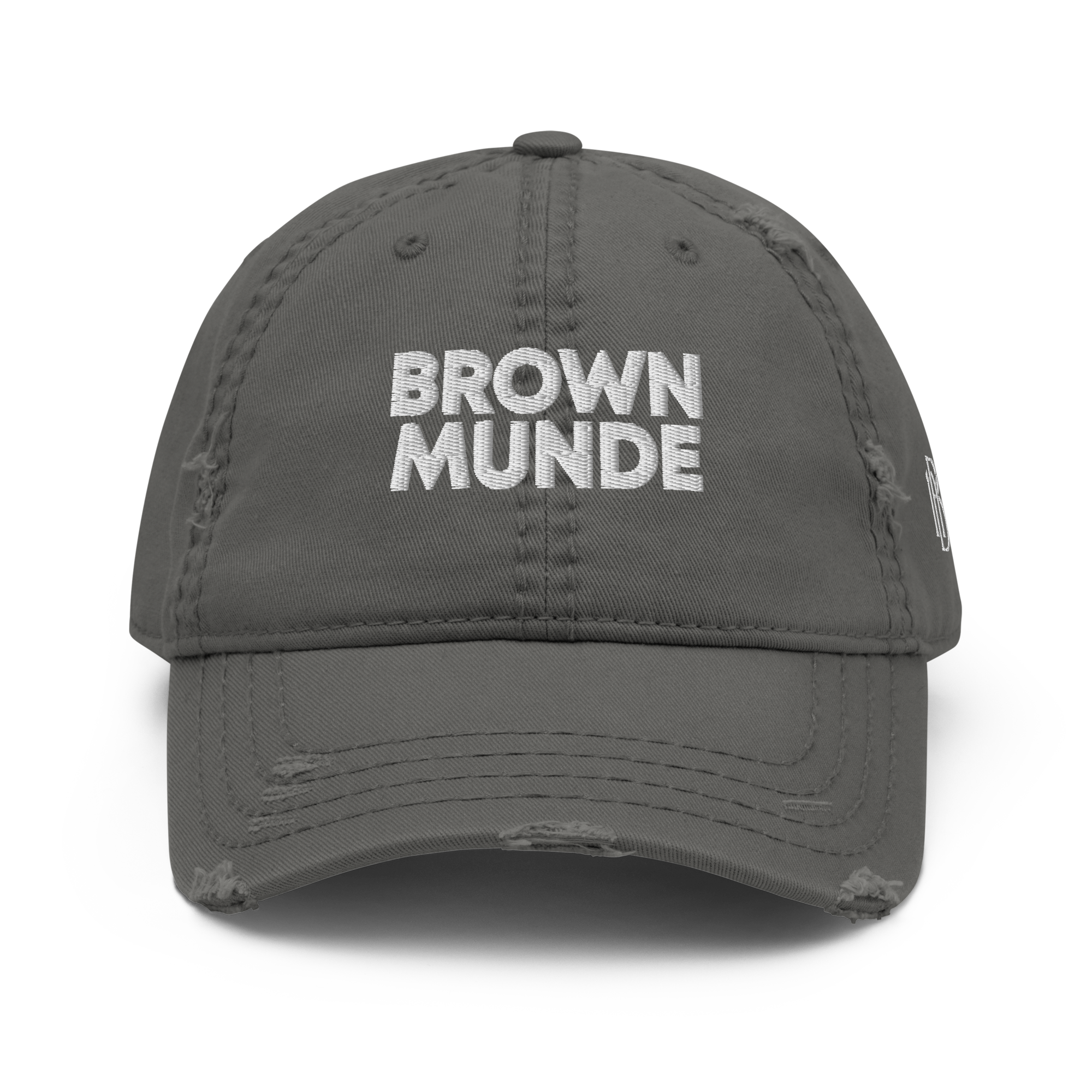 Brown Munde Ripped Cap - Charcoal Grey