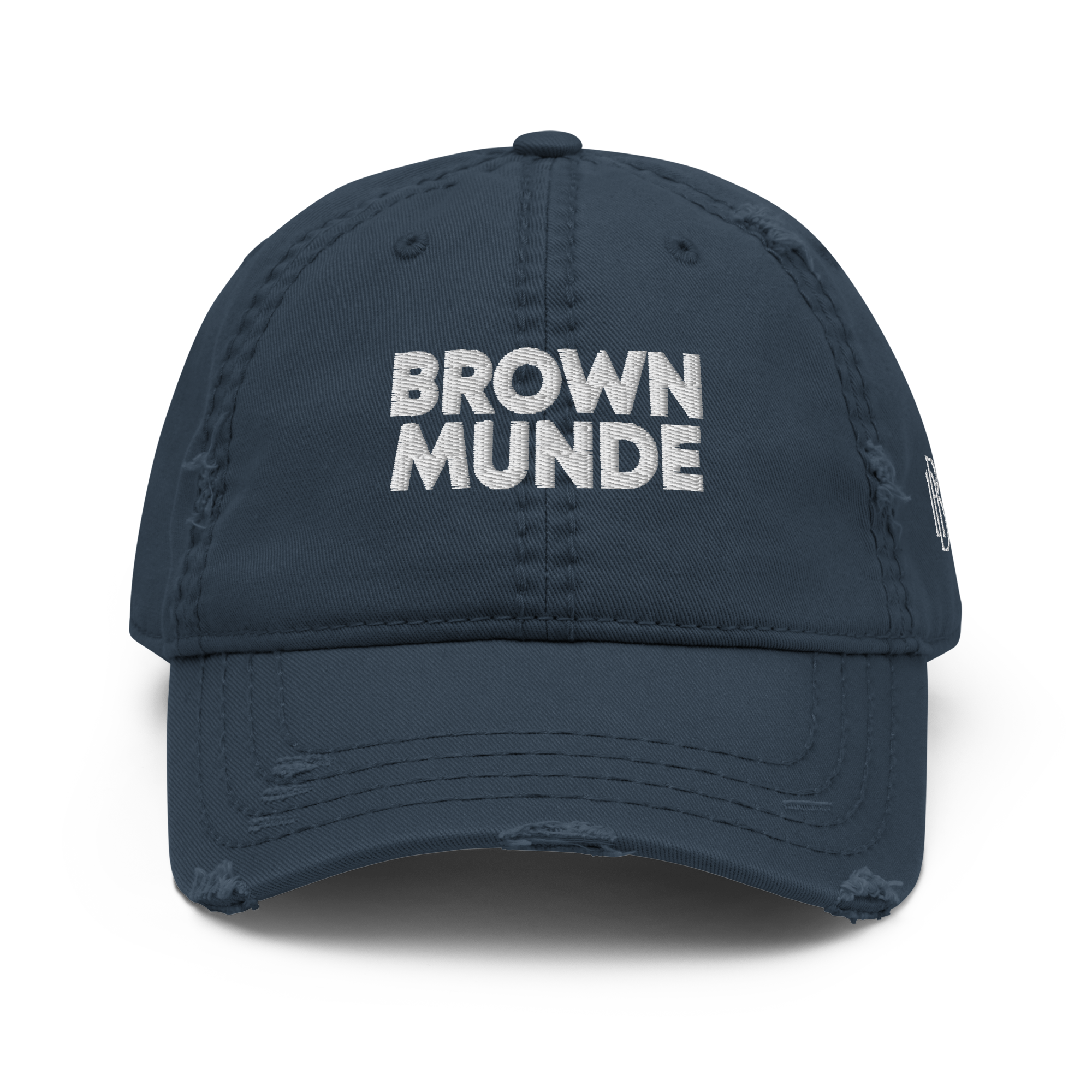 Brown Munde Ripped Cap - Navy