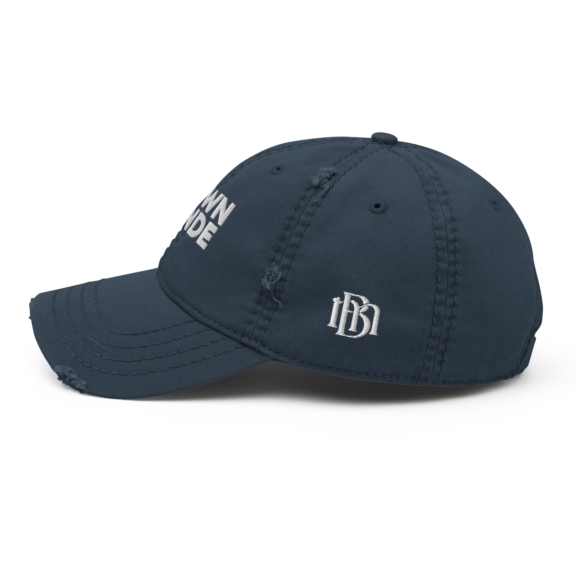 Brown Munde Ripped Cap Side - Navy